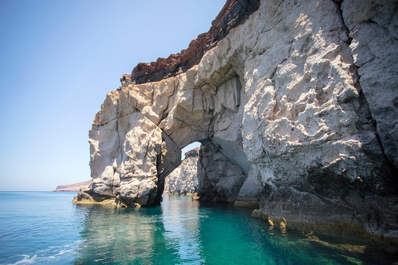 La Paz shoreline with rock arch